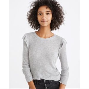 Madewell Ruffle Sleeve Pullover Sweater - Size XL